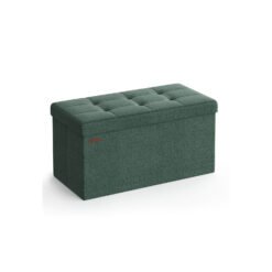 38 x 76 x 38 cm Foldable Small Storage Ottoman Retro Green