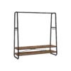 Clothes Rail with 2 Shelves Rustic Brown and Black