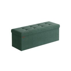 38 x 110 x 38 cm Foldable Small Storage Ottoman Retro Green