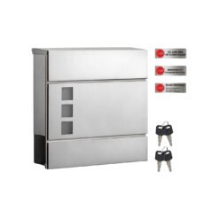 Modern Stainless Steel Post Box with Newspaper Holder