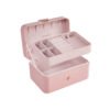 11 x 16 x 8 cm Portable Jewellery Storage Box 2-Layer Jelly Pink
