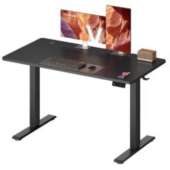 120 x 60 cm Electric Standing Desk with Adjustable Height and Reminder Ink Black