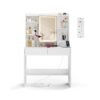 KAILYN Collection - Dressing Table with 3-Colour LED Lights and 2 Drawers Cloud White