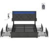Double Bed Frame with LED Lights and Underbed Storage Drawers Slate Grey