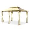 Garden Gazebo with Removable Mesh Side Walls for Patio Backyard -Beige