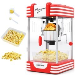 Theater Style Popcorn Machine with Stainless Steel Kettle-Red