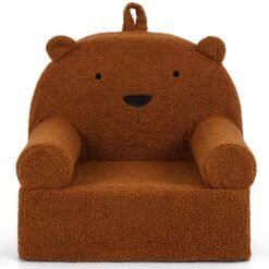 Kids Bear Sofa with Soft Fleece Fabric Cover-Brown