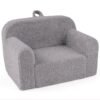 Kids Reading Sofa with Soft Fleece Fabric Cover-Grey