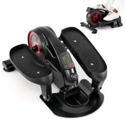 Under Desk Elliptical Pedal Exerciser Adjustable Magnetic Resistance and Whisper Quiet-Red
