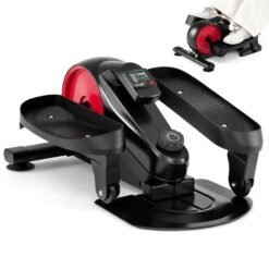 Under Desk Elliptical Pedal Exerciser Adjustable Magnetic Resistance-Red