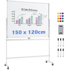 Double-Sided Magnetic Dry Erase Board with Stand-White