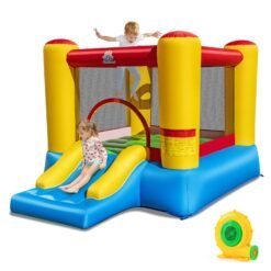Inflatable Bounce House Kids Castle Slide Bouncer with 550W Blower