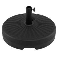 51 CM Round Patio Umbrella Base Fillable Stand with 2 Couplers-Black