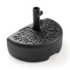 Half Round Patio Umbrella Base Fillable Stand with Decorative Patterns-Black