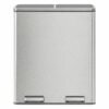 60L Pedal Rubbish Bin, Dual Sections, Soft-Close, Silver
