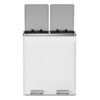 60L Pedal Rubbish Bin, Dual Sections, Soft-Close, White and Grey