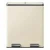 Pedal Recycling Bin, 60L 2-Compartment with Soft-Close Lids, Cream