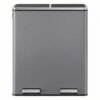 Dual Compartment Rubbish Bin, 2 x 30 L with 15 Bin Bags, Slate Grey