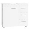 Pedestal Under Sink Bathroom Storage Cabinet, Bathroom vanity unit with 3 Drawers, 30 x 70 x 64 cm, White