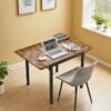 Folding Dining Table, Drop Leaf Extendable, for Small Spaces, Seats 2-4 People