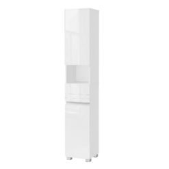 Tall Bathroom Storage Cabinet With Adjustable Shelves and Drawer, White
