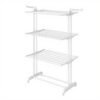 4-Tier Folding Laundry Drying Rack, Stainless Steel Clothes Airer with Foldable Wings, White