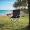 Set of 2 Camping Chairs, Outdoor Folding Chairs with Armrests, 120 kg Capacity