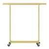 Garment Rail with Wheels, Adjustable Clothes Rack for Bedroom, Heavy Duty, Easy Assembly, Gold