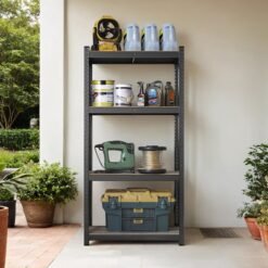 4-Tier Shelving Unit, Steel Shelving Unit for Storage