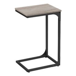 C-Shaped Sofa Table, End Table with Metal Frame
