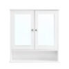 Bathroom Cabinet with Mirror, Wall Cabinet with 2 Mirrored Doors, Adjustable Shelf