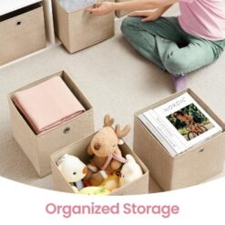 Foldable Storage Boxes, Set of 6 Fabric Boxes, 30 x 30 x 30 cm