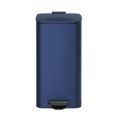 Pedal Waste Bin, 30 L Steel Bin with Inner Bucket, Soft Close, for Kitchen, Stays Open, Blue