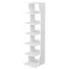 Narrow Shoe Stand, 6-Tier Shoe Storage Rack for Smal Spaces, White