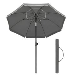 Outdoor Sun Umbrella, Adjustable Parasol with 30° Tilt