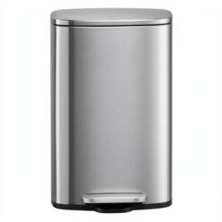 Pedal Rubbish Can 13 Gallon, Steel Trash Bin with Inner Bucket, Soft Close, for Kitchen, Black