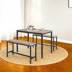 Dining Table Set, 4-Piece Kitchen Furniture with Benches