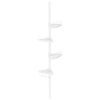 Bathroom Storage Rack, Adjustable 4-Tier Corner Shelf, Shower Organiser for Bathroom, 85-305 cm, White