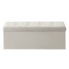 Foldable Bench Ottoman, Cube Storage Footstool, for Bedroom, Living Room, 300 kg Capacity, White