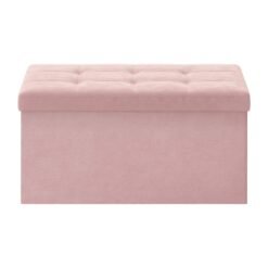 Storage Ottoman, Foldable Velvet Storage Bench