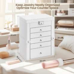 6 Tier Jewellery Box, Jewelry Storage Organiser with 5 Drawers, Large Storage Capacity