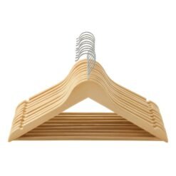 Solid Wood Hanger, Set of 10, with Shoulder Grooves