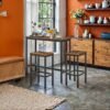 Bar Table and Chairs Set, Dining Table Set, Bar Kitchen Table with Stools Set of 2