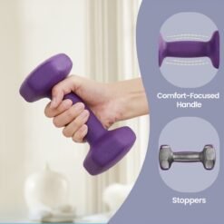 Hex Neoprene Dumbbells Set with Stand, 2 x 2 kg, 2 x 1.5 kg, 2 x 1 kg