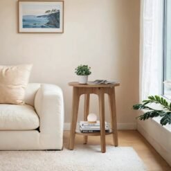 End Table with Bottom Shelf, Modern