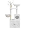 2-in-1 Cat Condo with Litter Box Cabinet, White