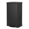 Large Rubbish Bin, 40L Step Waste Bin with Lid, Soft Close, Steel, for Kitchen, Black