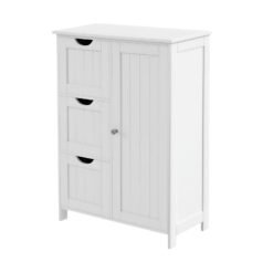 Bathroom Storage Organizer with Adjustable Shelf, 3 Drawers Cabinet for Kitchen Living Room