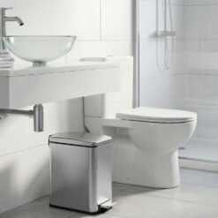 Pedal Trash Can, Soft Close Bathroom Waste Bin with Lid