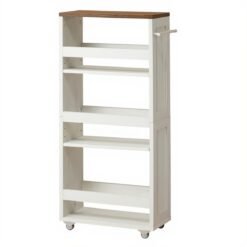 Slim 4-Tier Storage Trolley, Rolling Utility Cart with Handle